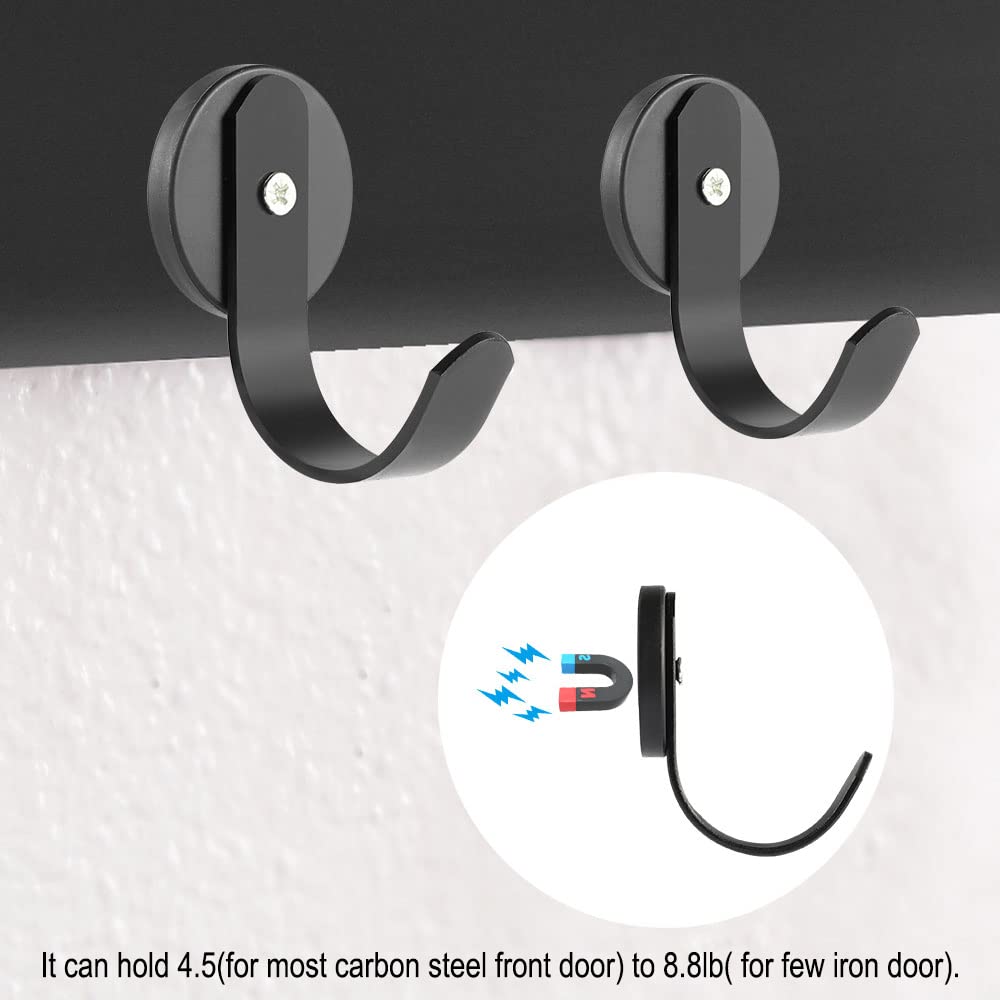 2 Pcs Magnetic Wreath Hanger Wreath Holder Hanger Hook for Metal Front Door — view 2