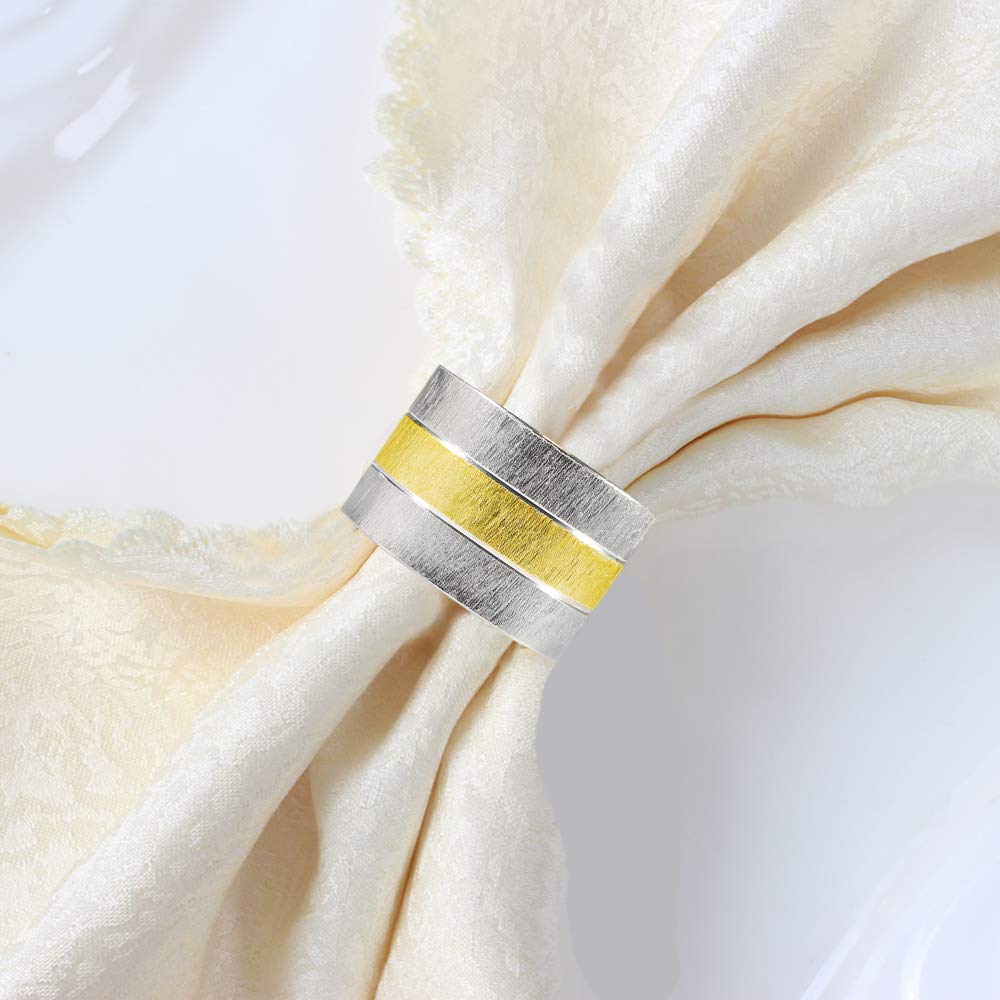 Napkin Rings, Set of 6 Elegant Metal Buckles Decorative Napkin Ring for Dining Table Parties Wedding, Christmas, Thanksgiving Day Dinner — view 3