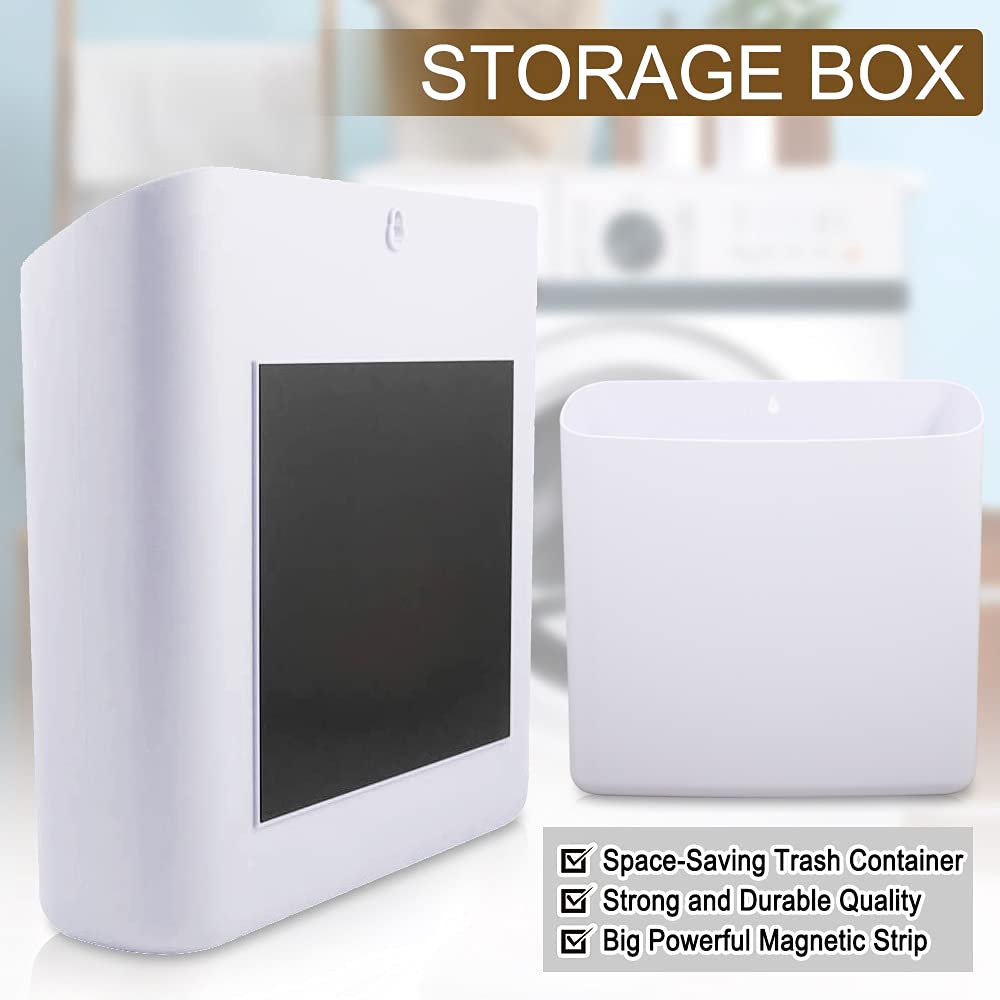 Magnetic Laundry Storage, Large Lint Holder Bin, Space-Saving Trash Container Hanging on Dryer, Washer or Wall Mount — view 4